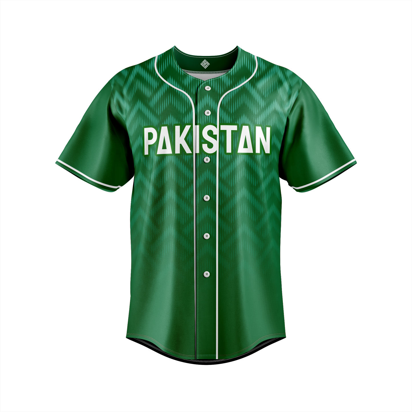 Front view of the Pakistan Zinda Baseball Jersey representing the strength and passion of Pakistan.