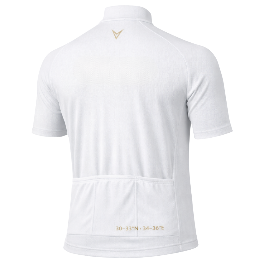 Palestine "Coordinates" Short Sleeve Cycling Jerseys — WHITE EDITION