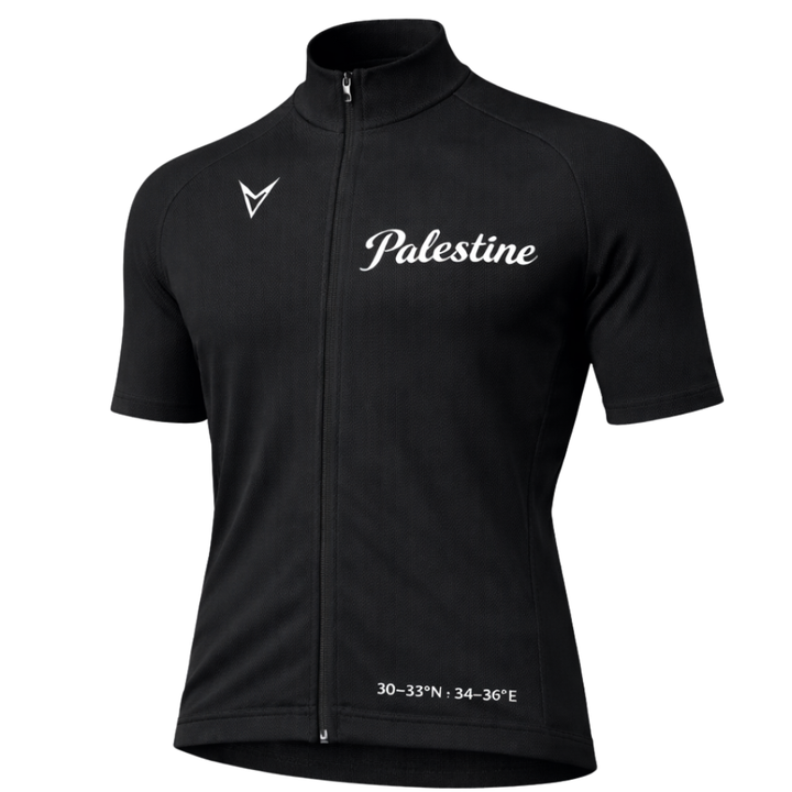 Palestine "Coordinates" Short Sleeve Cycling Jersey — BLACK EDITION
