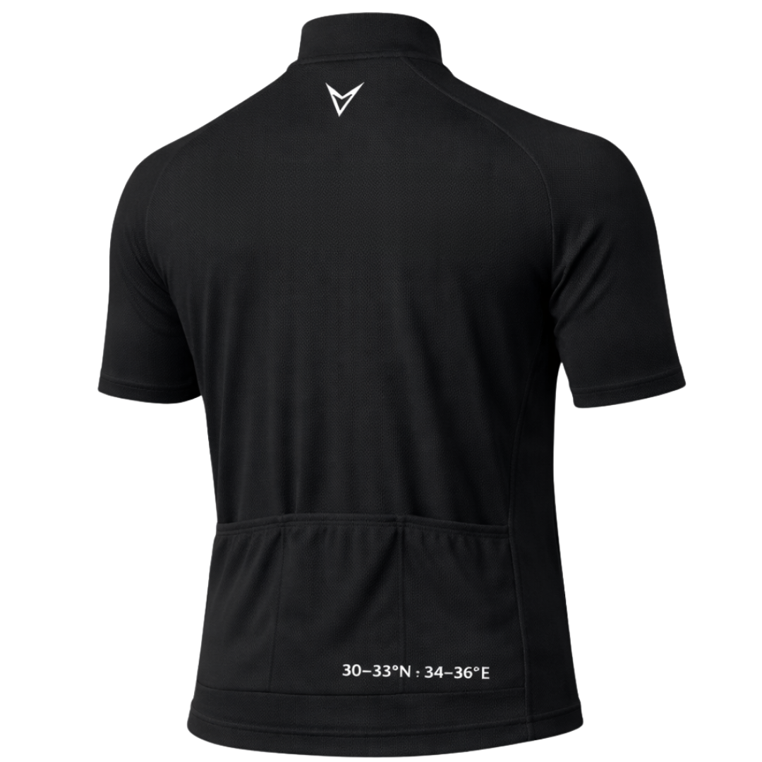 Palestine "Coordinates" Short Sleeve Cycling Jersey — BLACK EDITION