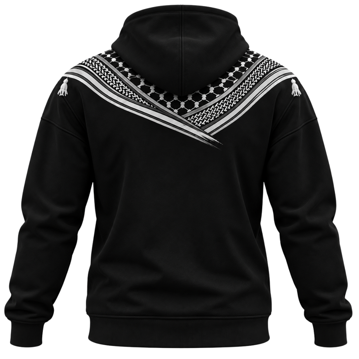Palestine "Black Keffiyeh Code" Hoodie