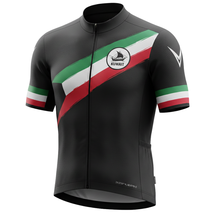 Kuwait "Standard" Short Sleeve Cycling Jersey — Black