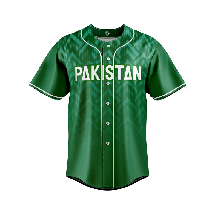 Front view of the Pakistan Zinda Baseball Jersey representing the strength and passion of Pakistan.